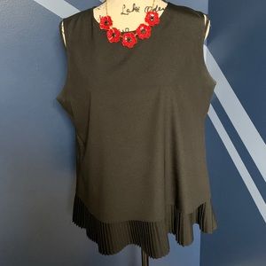 Timeless Calvin Klein Shell with Pleated Ruffle